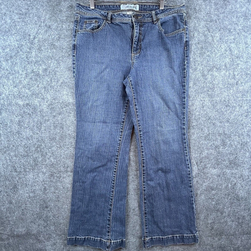 Vintage Faded Glory Jeans Womens 16 Petite Stretch Flare Y2K Color Antique